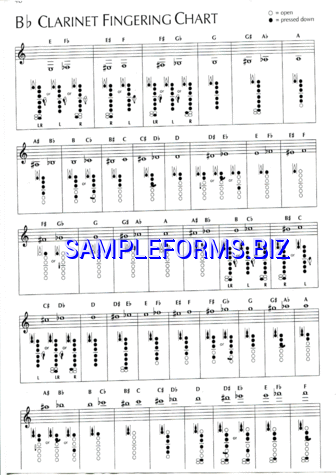 Bb Clarinet Fingering Chart pdf free