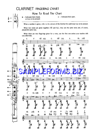 Clarinet Fingering Chart pdf free